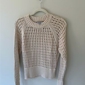 J. Crew Women's Open-Knit Cream Sweater